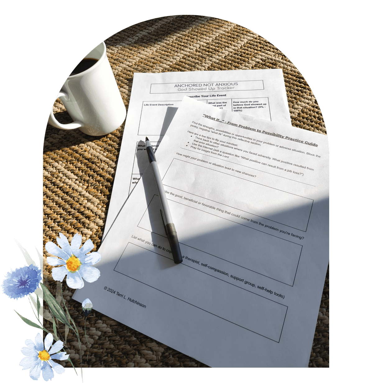 Resources Pages - frame with blue flowers